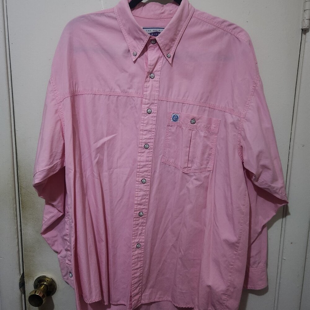 Arizona Jean Company Men's Button Down Top Pink Size Large Final